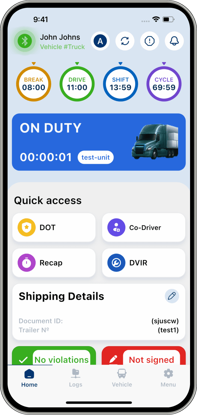 Luna ELD Mobile App